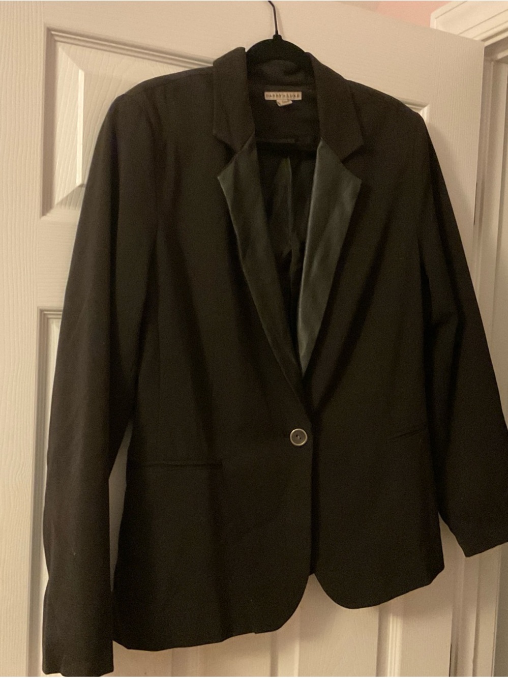 Black Satin-Trim Single-Button Women's Blazer by Banana Republic